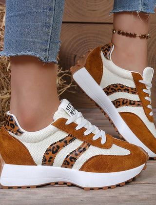 Coralie | Cushioned Orthopaedic Walking Sneakers – Beige Leopard