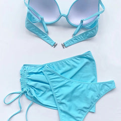 Romola | Underwire Bikini Top Set with Gathered Beach Skirt