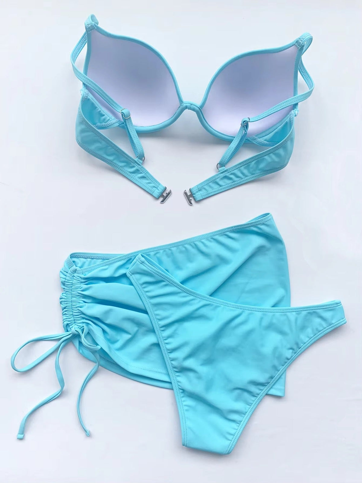 Romola | Underwire Bikini Top Set with Gathered Beach Skirt
