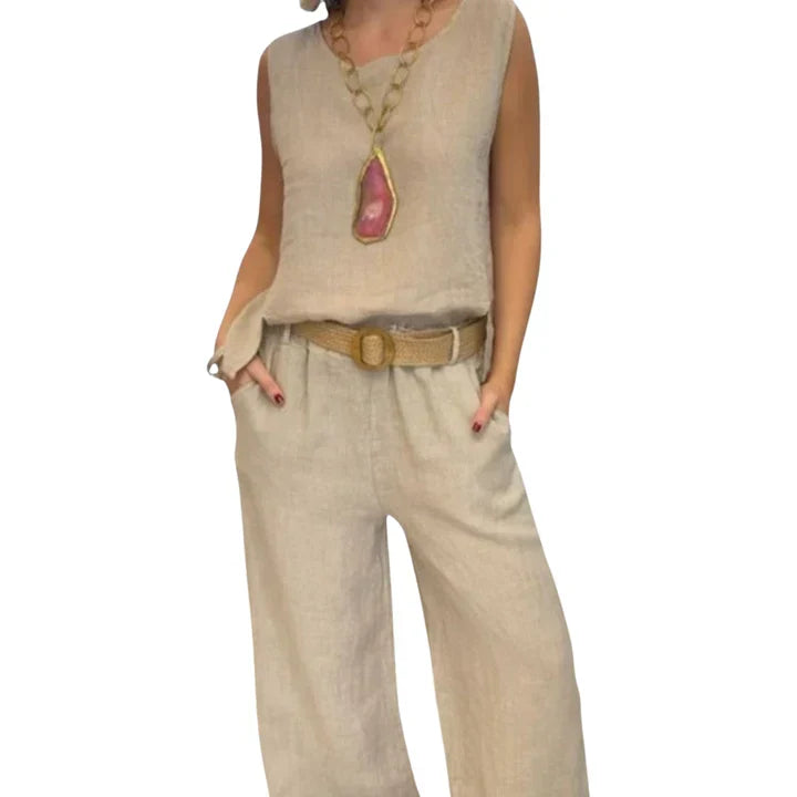 Saskia | Boho Two Piece Set in Natural Tones
