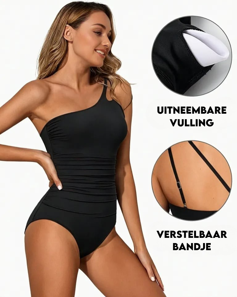 Odette | One Shoulder Swimsuit with Ruched Detail
