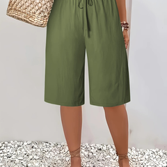 Cosima | Elegant High Waist Shorts – Green