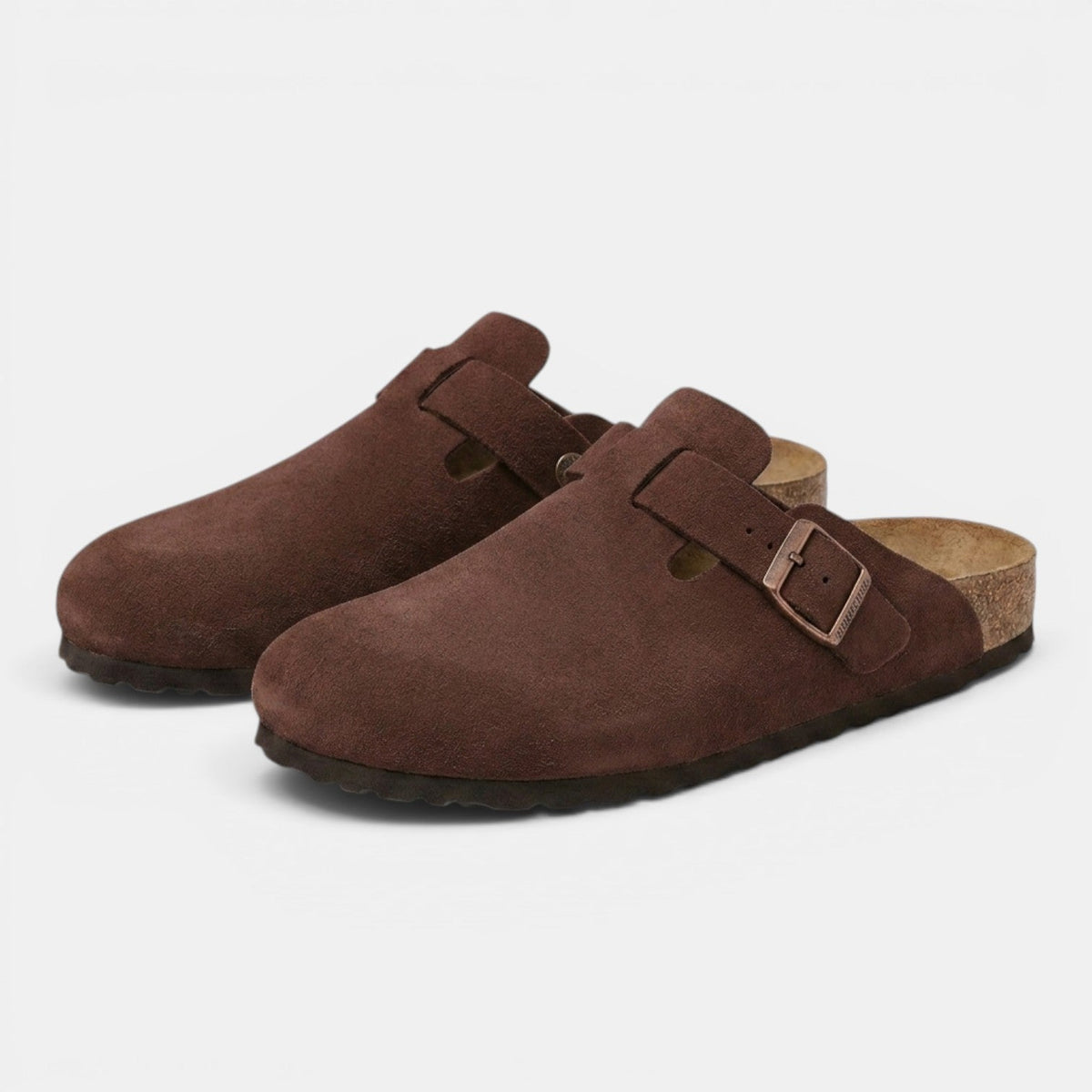 Ivor | Men's Suede-Look Slip-On Clogs – Wine Red
