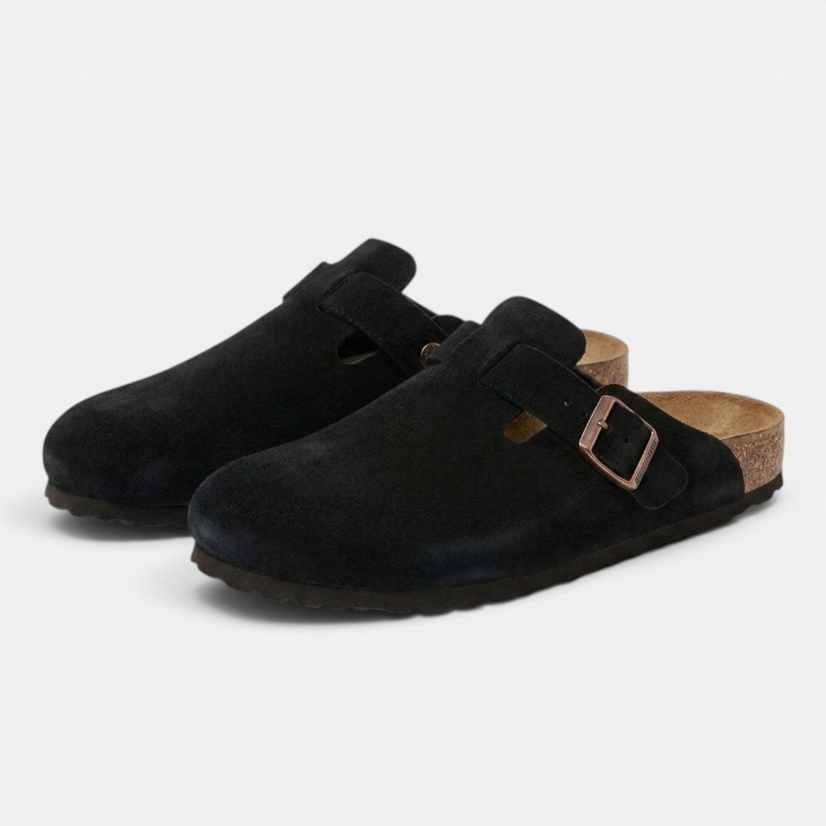 Ivor | Men's Suede-Look Slip-On Clogs – Black