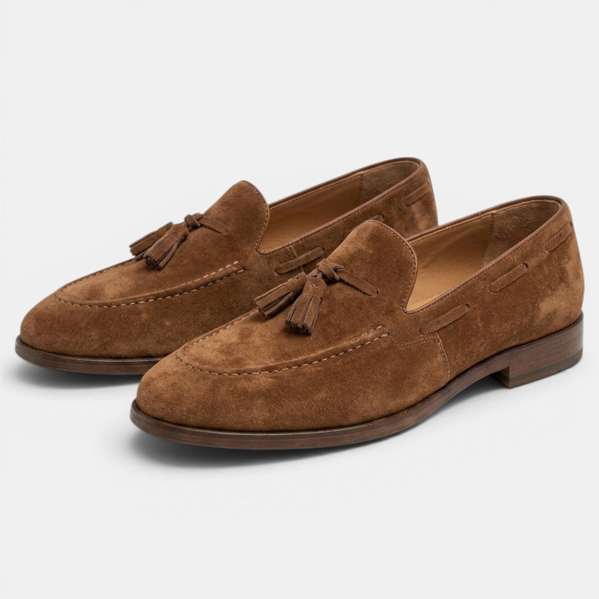 Emrys | Nubuck Leather Slip-On Loafers – Brown