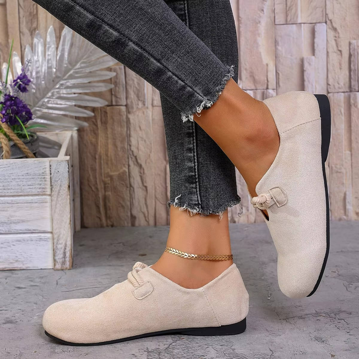 Briony | Memory Foam Arch Support Loafers – Beige