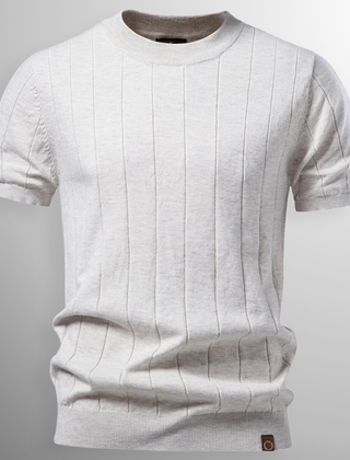 Grayson | Premium Ribbed Crew Tee – Beige
