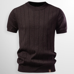 Grayson | Premium Ribbed Crew Tee – Brown