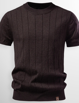 Grayson | Premium Ribbed Crew Tee – Brown