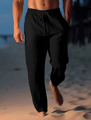 Ulric | Men's Breathable Linen Pants for Summer – Black