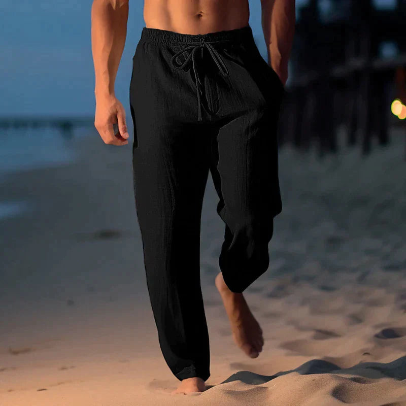 Ulric | Men's Breathable Linen Pants for Summer – Black
