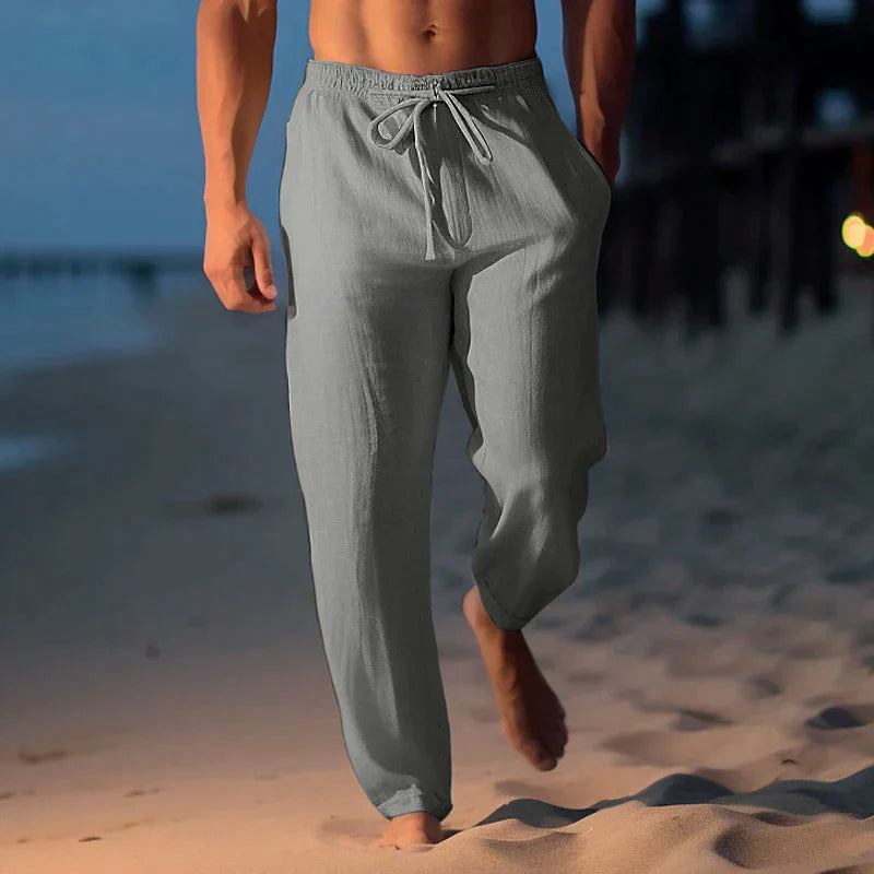 Ulric | Men's Breathable Linen Pants for Summer – Grey