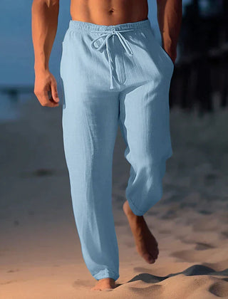 Ulric | Men's Breathable Linen Pants for Summer – Light Blue
