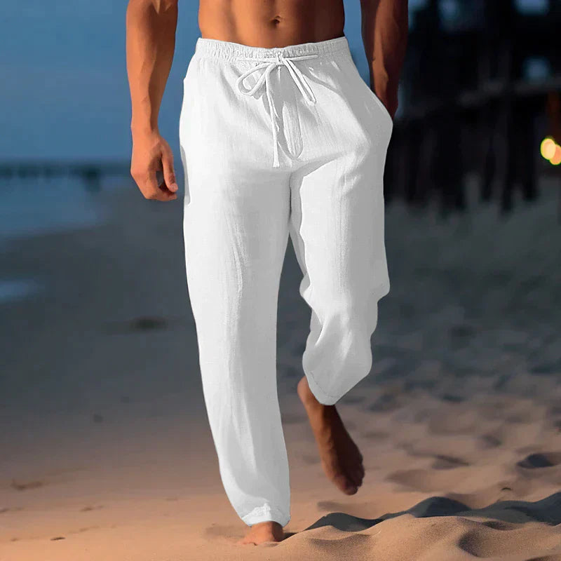 Ulric | Men's Breathable Linen Pants for Summer – White