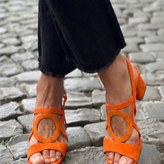 Verena | Colourful Summer Strap Sandals – Orange