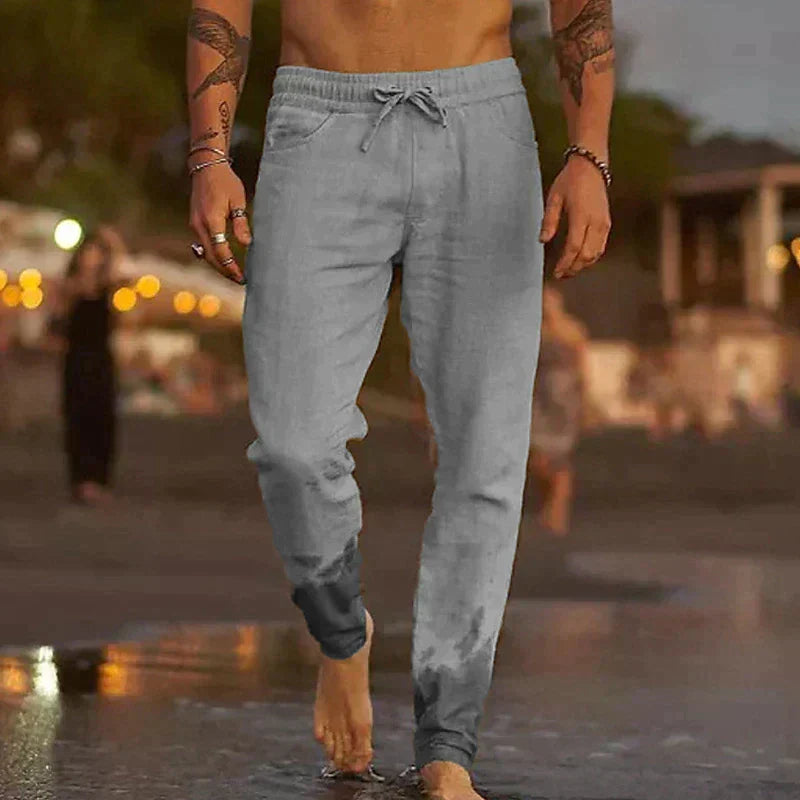 Bram | Men's Linen Pants with Relaxed Fit – Grey