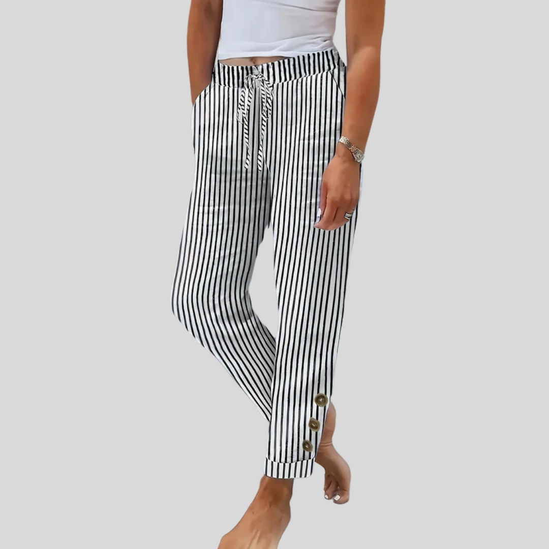 Isla | Women's Striped Pants with Flowing Fit