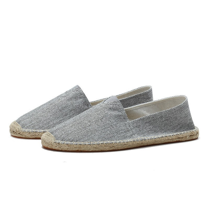 Lucian | Men's Linen Espadrilles with Cushioned Insole – Light Grey