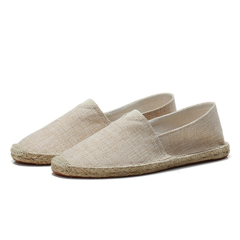 Lucian | Men's Linen Espadrilles with Cushioned Insole – Light Beige