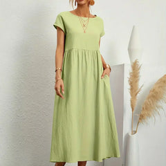 Persephone | Flowing Midi Day Dress – Mint Green