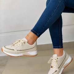 Fleur | All-Day Orthopaedic Walking Sneakers – Beige