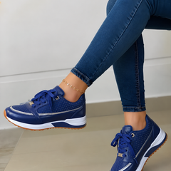 Fleur | All-Day Orthopaedic Walking Sneakers – Blue