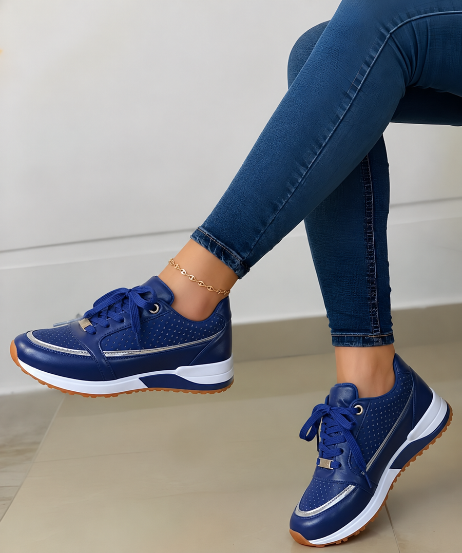 Fleur | All-Day Orthopaedic Walking Sneakers – Blue