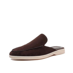 Caspian | Backless Slip-On Casual Loafers – Dark Brown