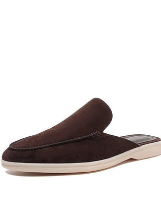 Caspian | Backless Slip-On Casual Loafers – Dark Brown