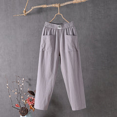 Thea | Relaxed Pants with Front Pockets – Grey