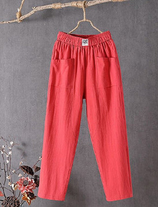 Thea | Relaxed Pants with Front Pockets – Red