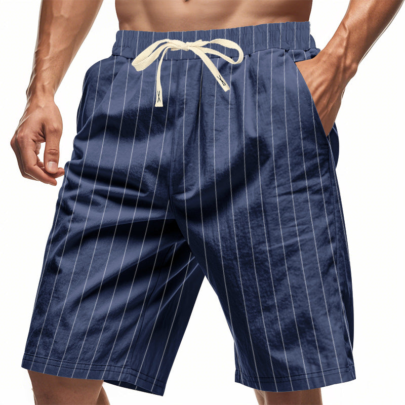 Sterling | Striped Casual Summer Shorts – Navy