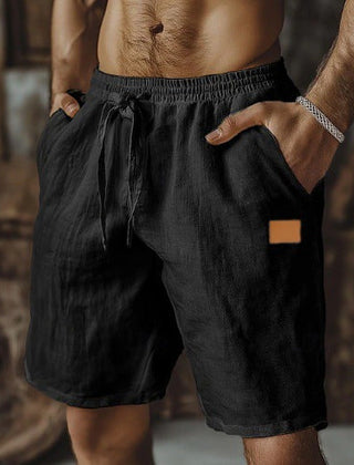 Quill | Relaxed Fit Linen Shorts – Black