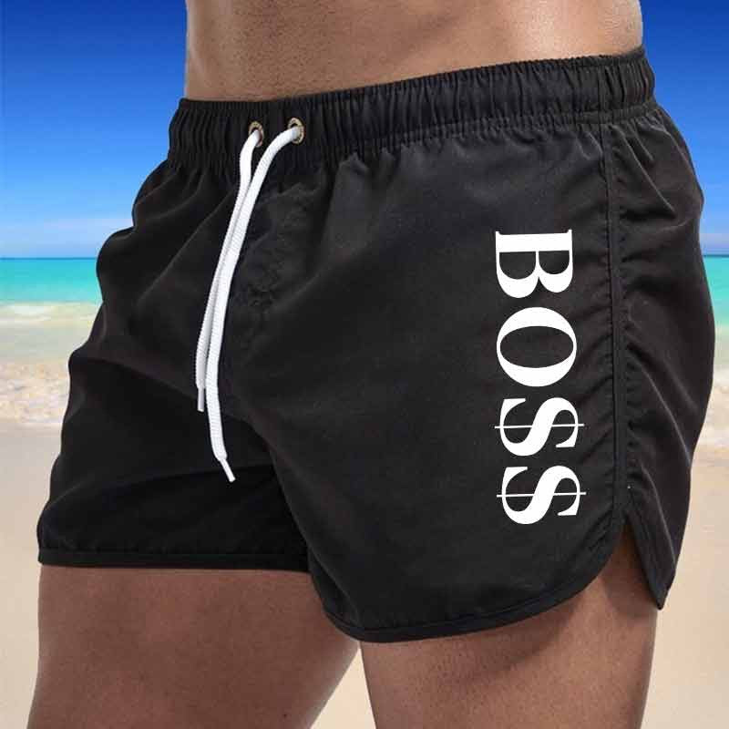 Nico | Swim Shorts with Vertical Detailing – Black