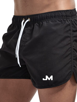 Levi | Sporty Swim Shorts with Contrast Trim – Black