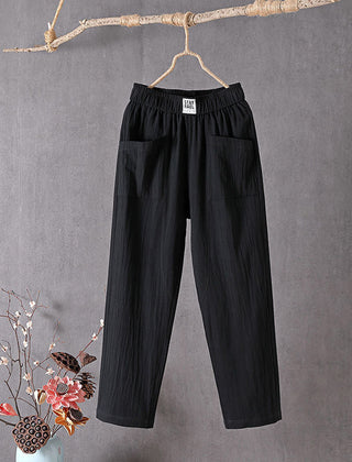 Thea | Relaxed Pants with Front Pockets – Black