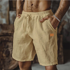 Quill | Relaxed Fit Linen Shorts – Khaki