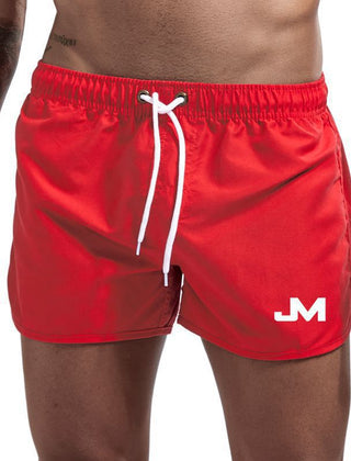 Levi | Sporty Swim Shorts with Contrast Trim – Red