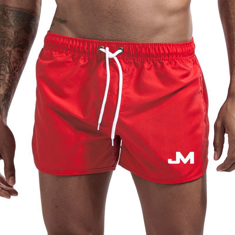 Levi | Sporty Swim Shorts with Contrast Trim – Red