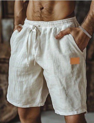 Quill | Relaxed Fit Linen Shorts – White