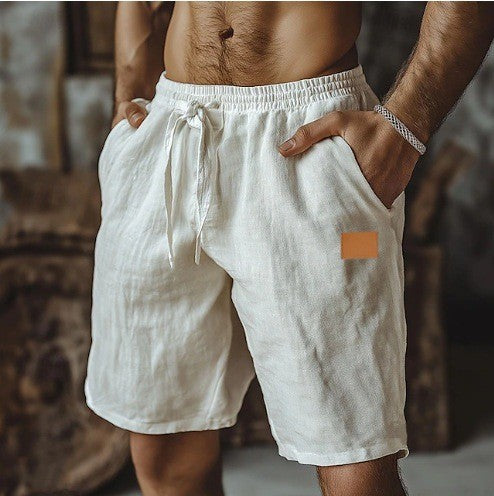 Quill | Relaxed Fit Linen Shorts – White