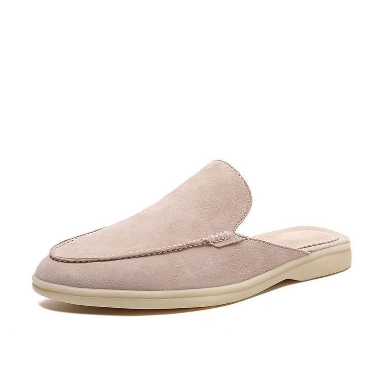 Caspian | Backless Slip-On Casual Loafers – Beige