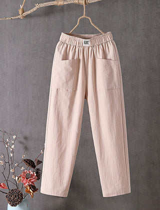 Thea | Relaxed Pants with Front Pockets – Peach