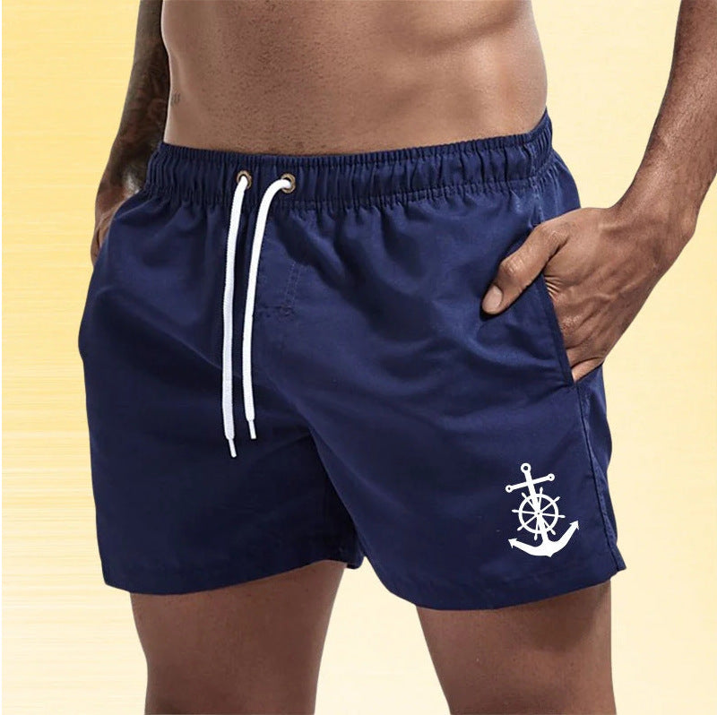 Jude | Nautical Swim Shorts with Anchor Detail – Navy