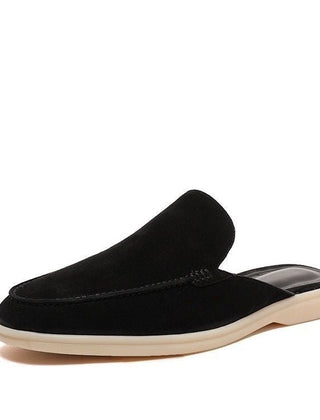 Caspian | Backless Slip-On Casual Loafers – Black