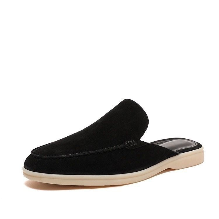 Caspian | Backless Slip-On Casual Loafers – Black