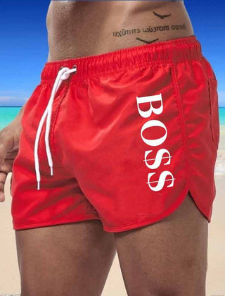 Nico | Swim Shorts with Vertical Detailing – Red