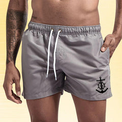 Jude | Nautical Swim Shorts with Anchor Detail – Dark Grey