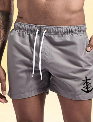 Jude | Nautical Swim Shorts with Anchor Detail – Dark Grey