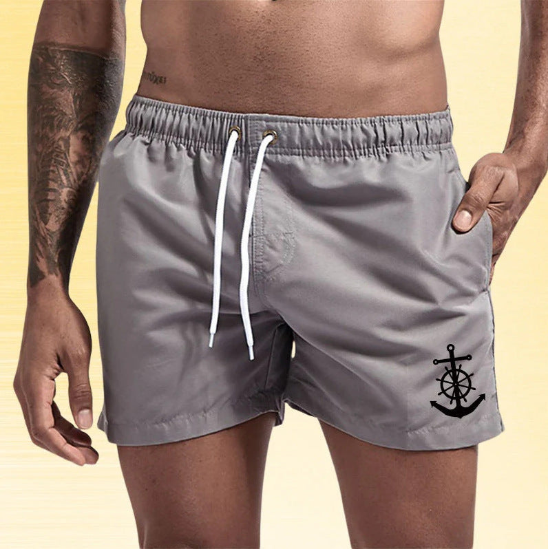 Jude | Nautical Swim Shorts with Anchor Detail – Dark Grey